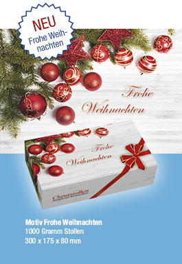 Stollenkarton Motiv Frohe Weihnachten